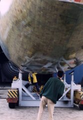 Close-up of C55 hull after demoulding