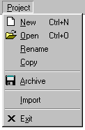 Project menu