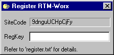 Enter your Registration Key in this window